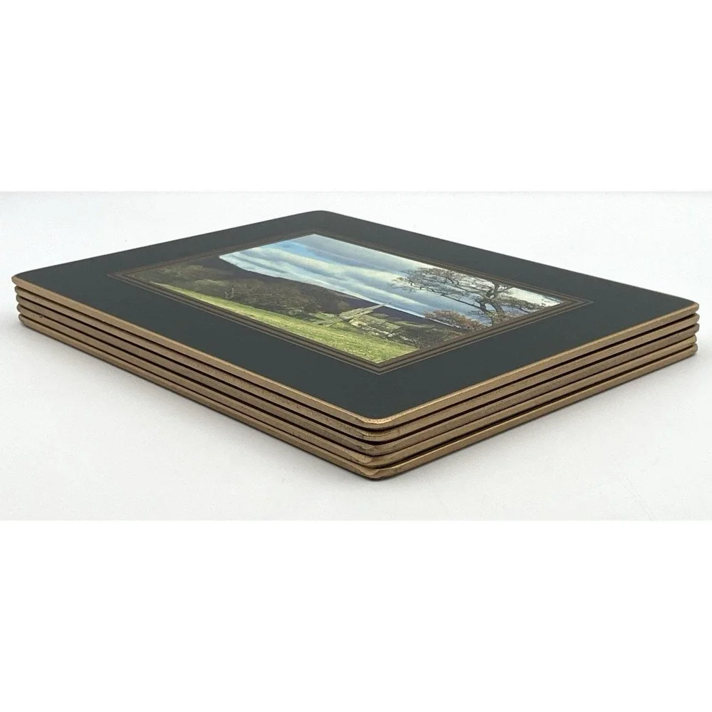 Vintage 1990s Hedgerow Derbyshire England‎ Cork Back Placemats Set of 5